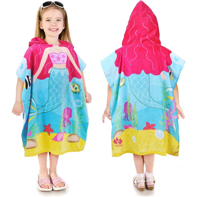 Catalonia Mermaid Hooded Bath Towel for 2 to 6 Years Girl,100% Cotton ...